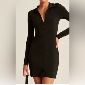 NWT Abercrombie & Fitch Ruched front Button Down Shirt Mini Dress Size S